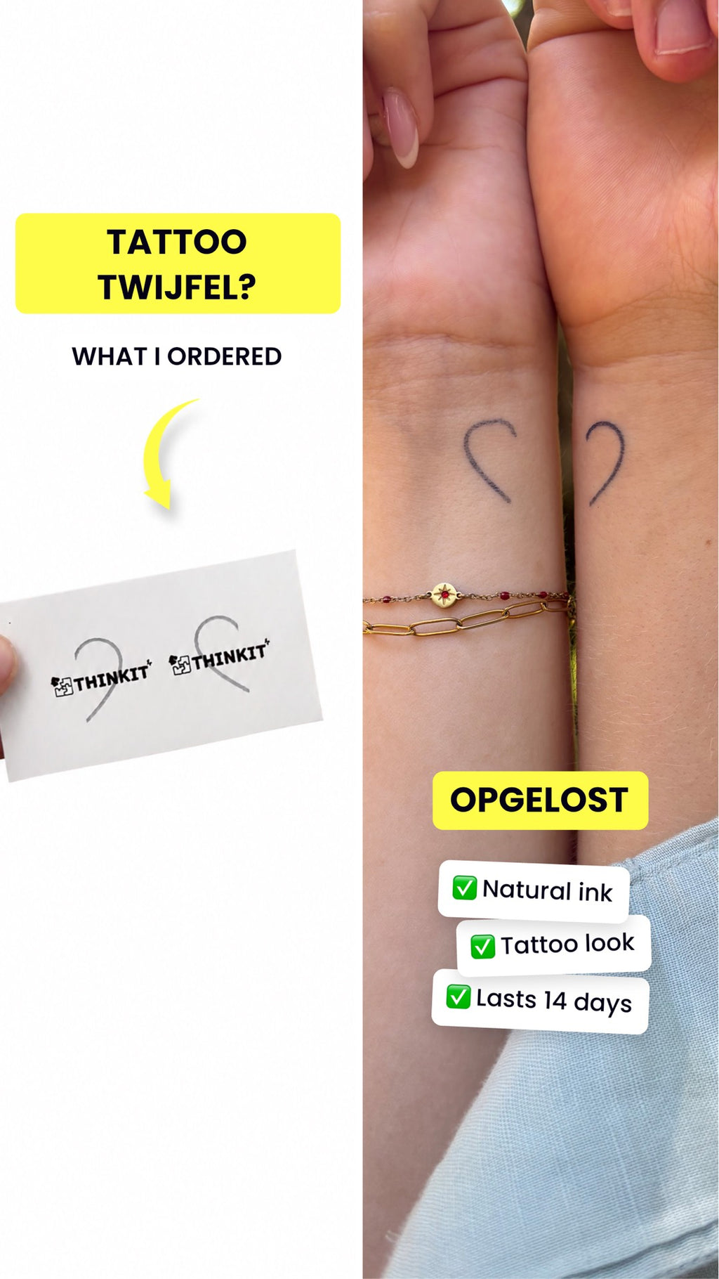 Split heart tattoo